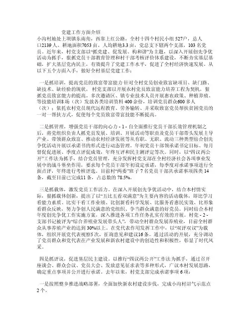 党建工作方面介绍