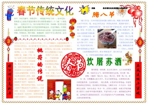 春节传统文化新年春节电子小报成品欢度春节手抄报模板新年快乐电子简报传统节日板报中国传统节日画报A3
