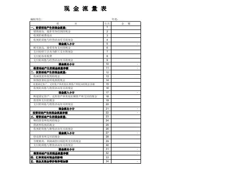 【Excel表格模板】最新现金流量表样