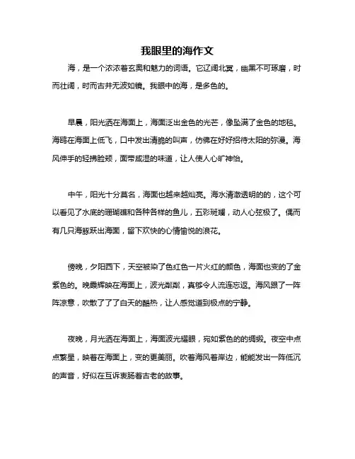 我眼里的海作文