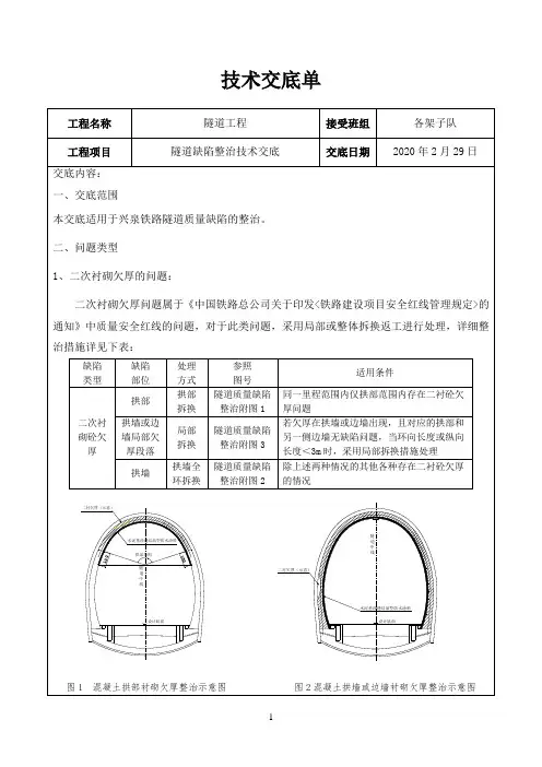 14隧道二衬缺陷整治技术交底