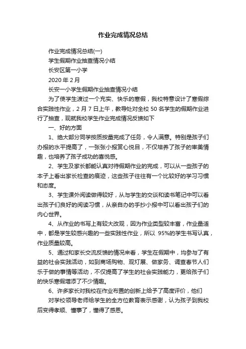 作业完成情况总结
