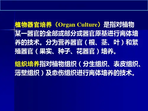 植物器官和组织培养讲义