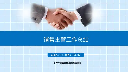 最新销售主管工作总结述职PPT模板