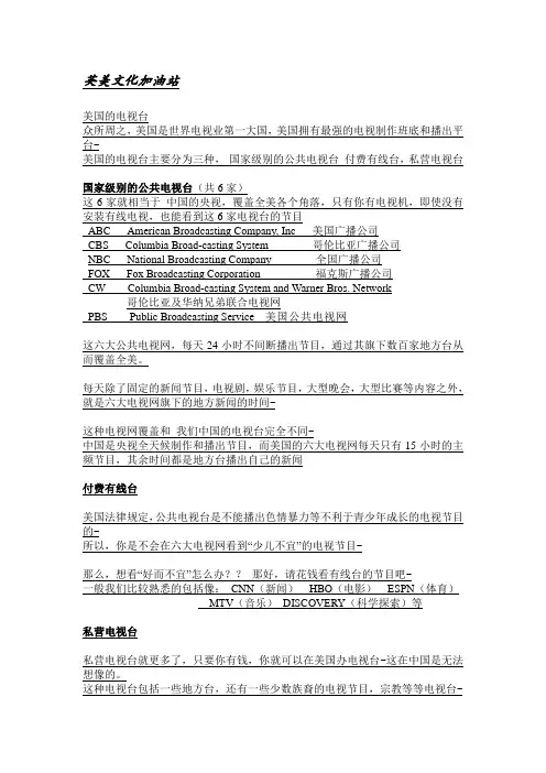 美国的电视台
