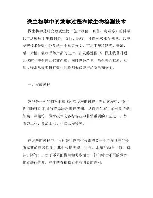 微生物学中的发酵过程和微生物检测技术