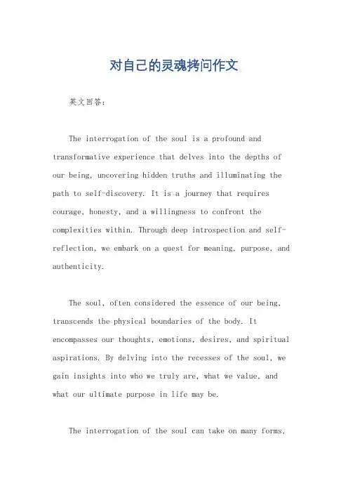 对自己的灵魂拷问作文
