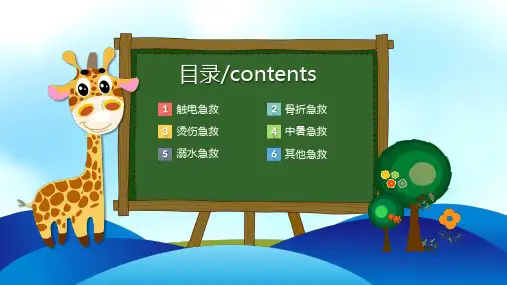 卡通小学生常用急救知识课件PPT