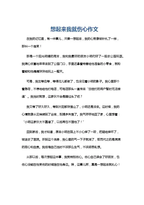 想起来我就伤心作文