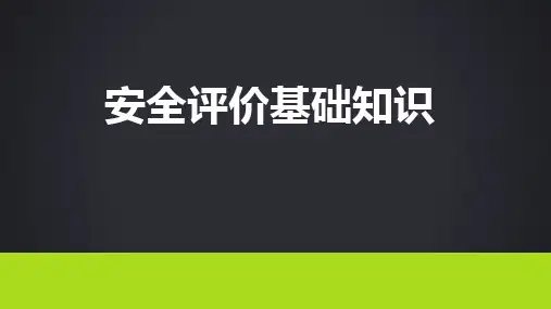 安全评价(课件)