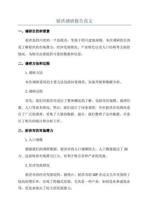 射洪调研报告范文