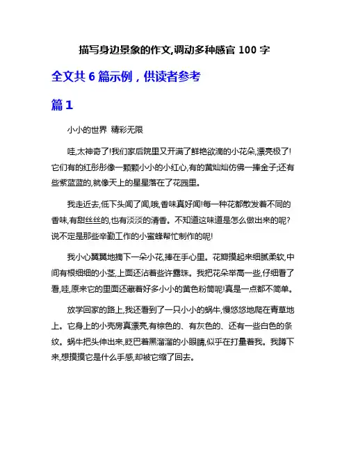 描写身边景象的作文,调动多种感官100字