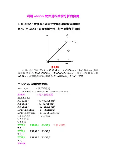 用ANSYSY命令流方式有限元结构分析实例L1