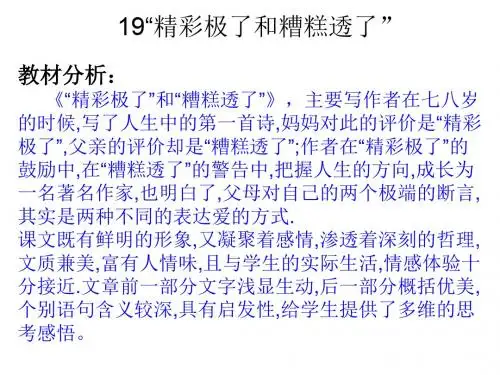 19“精彩极了和糟糕透了”