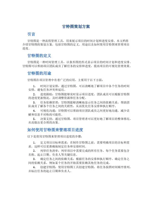 甘特图策划方案