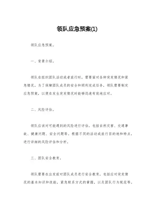 领队应急预案(1)