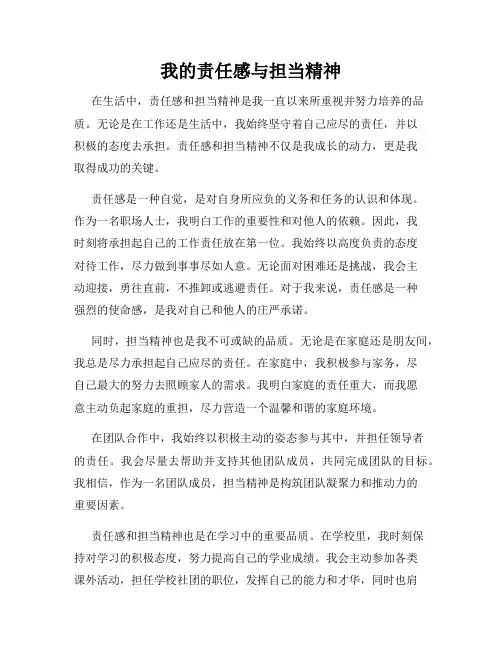 我的责任感与担当精神
