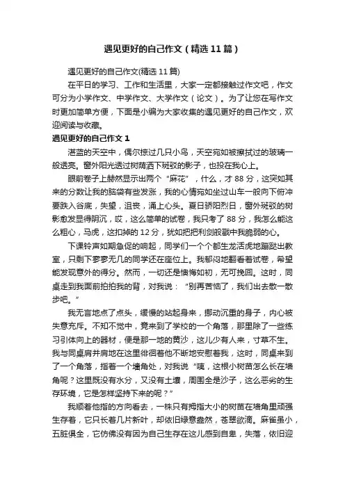 遇见更好的自己作文（精选11篇）