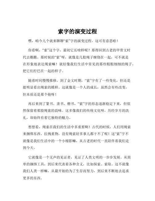 索字的演变过程