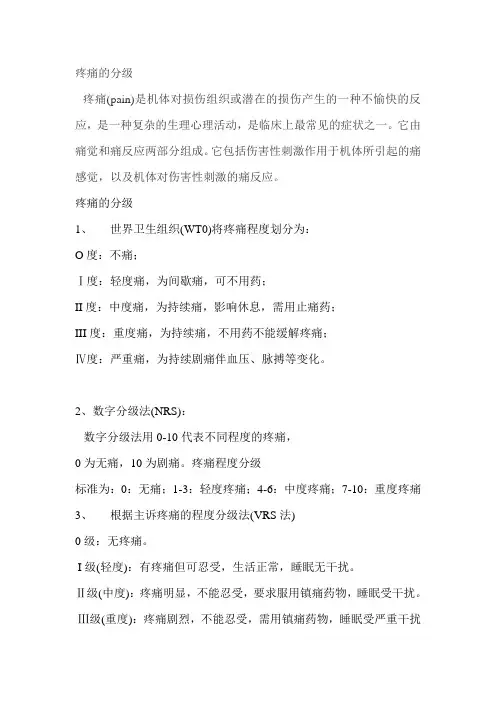 疼痛的分级