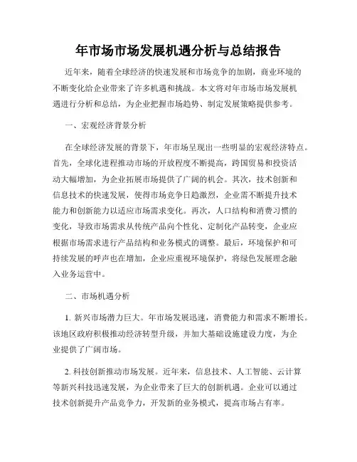 年市场市场发展机遇分析与总结报告