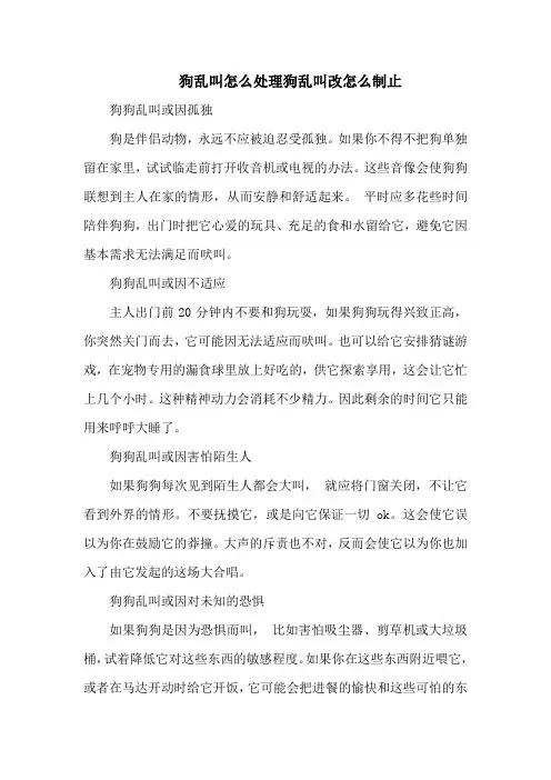 狗乱叫怎么处理狗乱叫改怎么制止