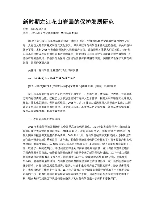 新时期左江花山岩画的保护发展研究