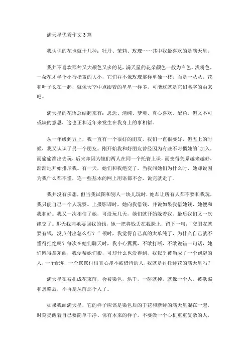 满天星优秀作文(最新)