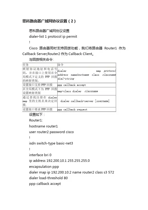 思科路由器广域网协议设置（2）