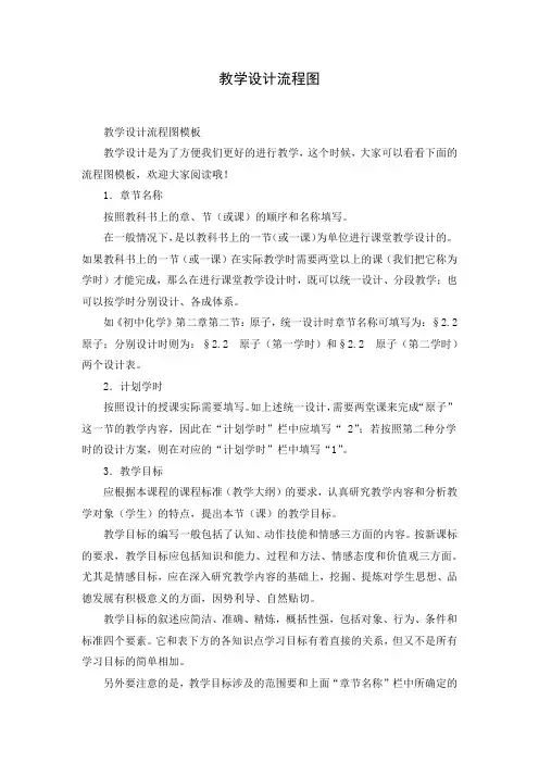 教学设计流程图( Word可编辑打印版)