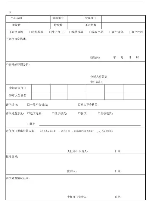 不合格品评审及处置记录范文.doc