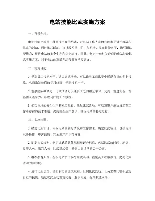电站技能比武实施方案