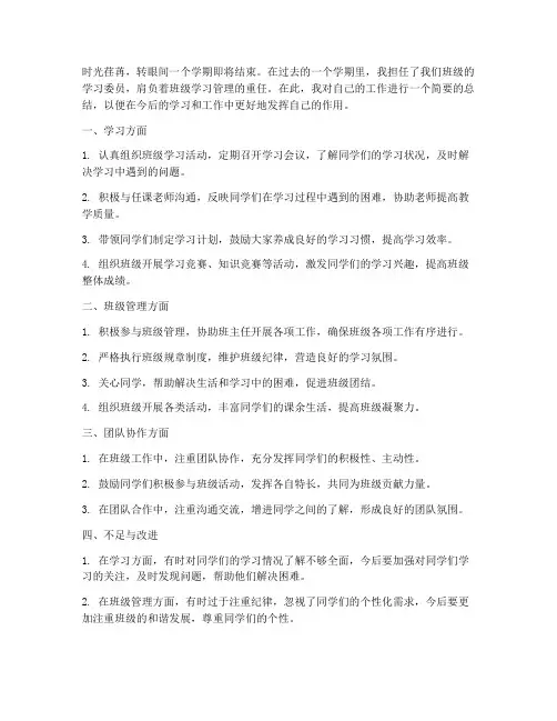 班级评价个人工作总结