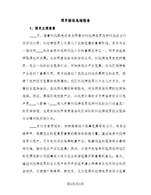 项目验收总结报告（2篇）