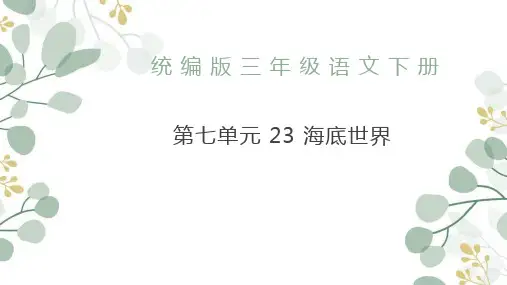 23.《海底世界》课件(共29张PPT)