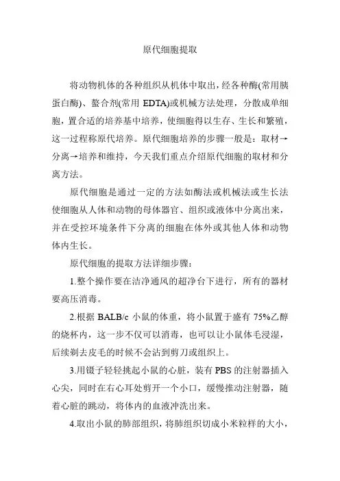 原代细胞提取