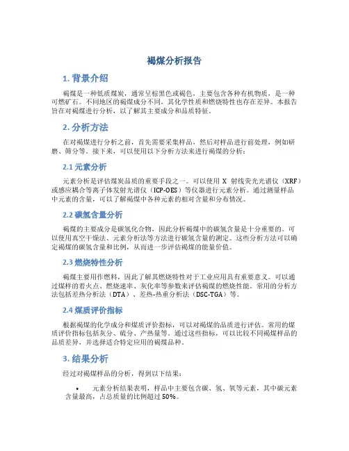 褐煤分析报告
