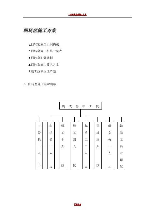 回转窑施工方案