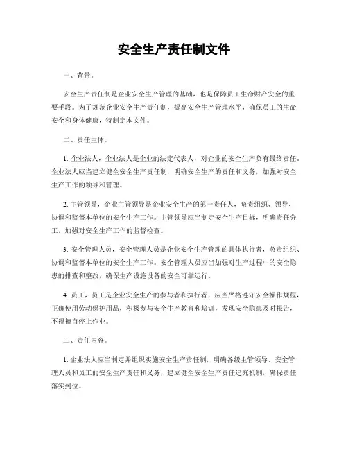 安全生产责任制文件