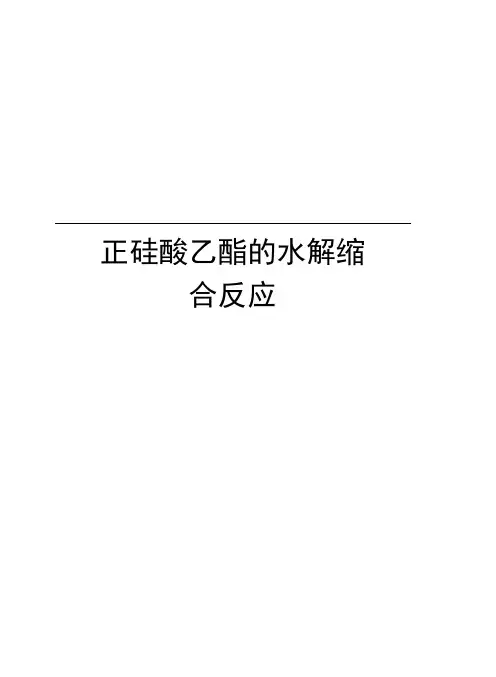 正硅酸乙酯的水解缩合反应学习资料
