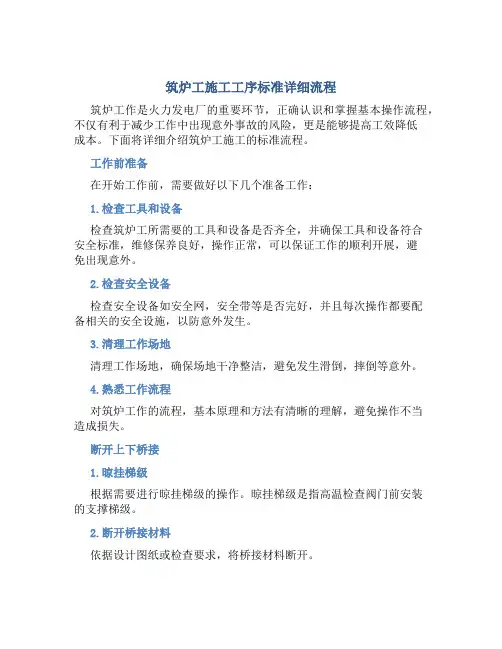 筑炉工施工工序标准详细流程
