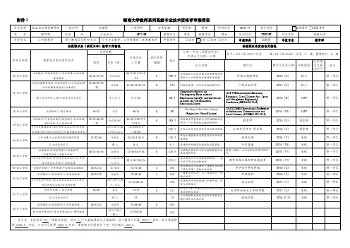 海南大学教师系列高级专业技术资格评审推荐表