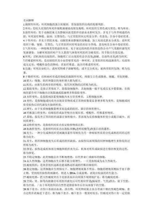 病理 名词解释