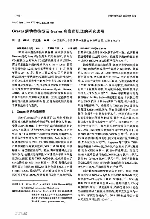 Graves病动物模型及Graves病发病机理的研究进展