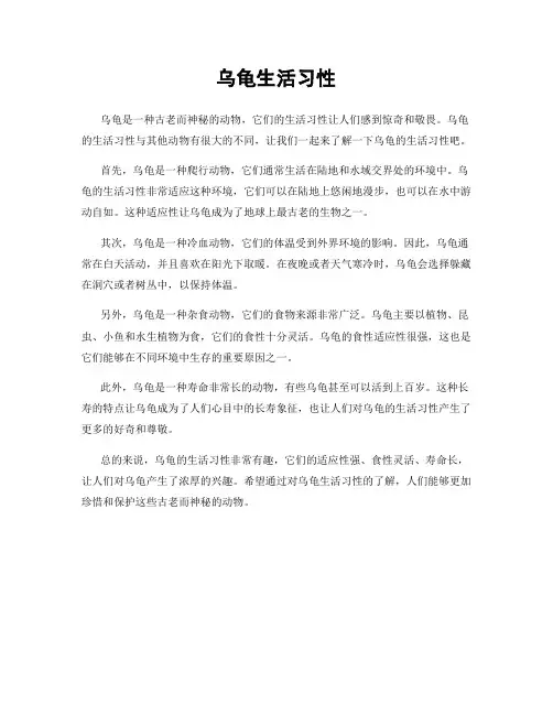 乌龟生活习性