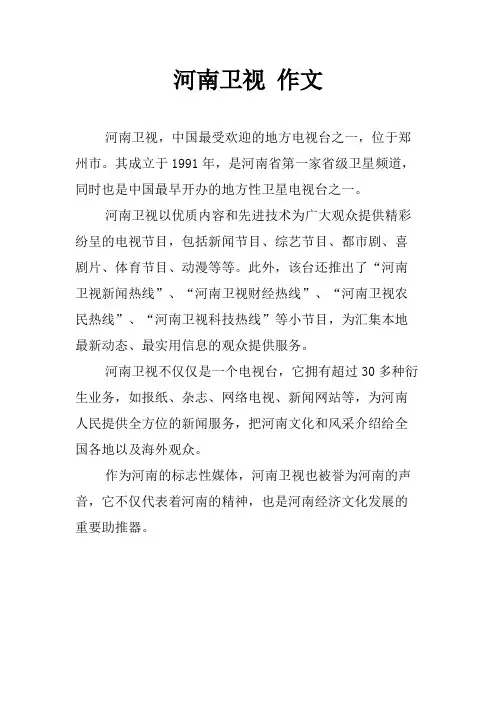 河南卫视 作文