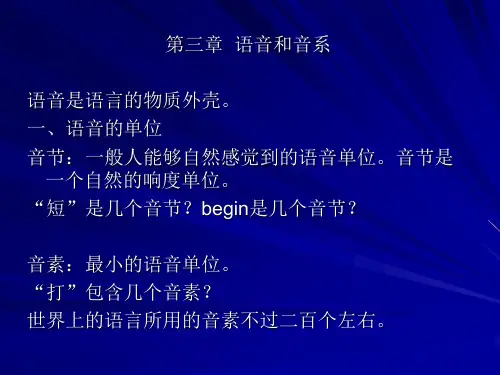 语言学纲要第三章  语音和音系
