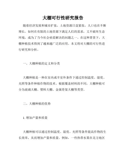 大棚可行性研究报告