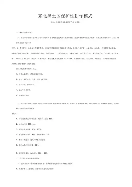 东北黑土区保护性耕作模式