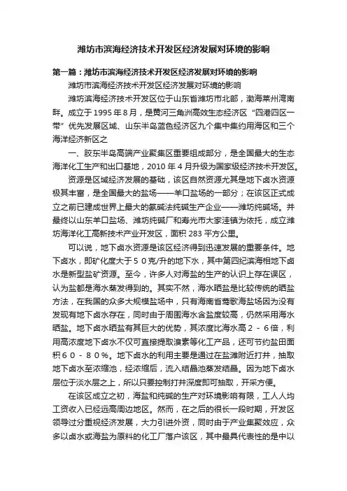 潍坊市滨海经济技术开发区经济发展对环境的影响